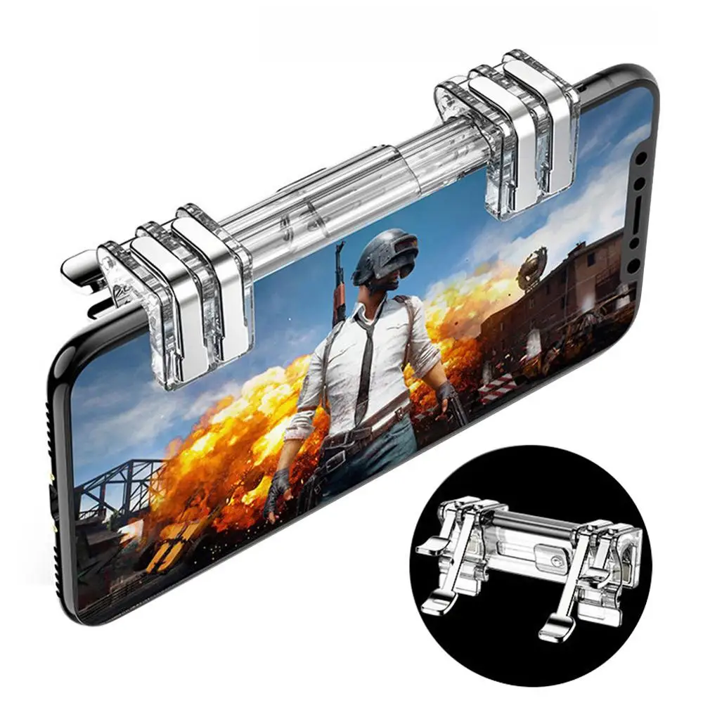 Six fingers Gaming Trigger For PUBG L1R1 Shooter Controller Game Fire Button Aim Key For PUBG Mobile Phone