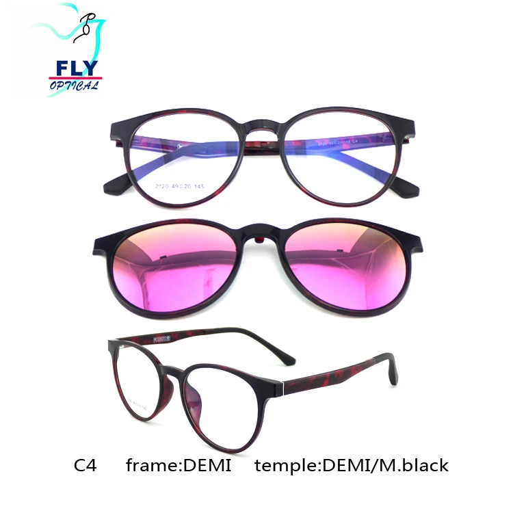 

Hot sales adult fashion TR+metal clip on optical sunglasses frame, Custom colors