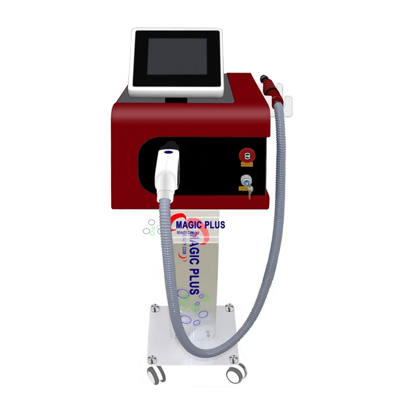 

755nm Pico Second Q Switched ND Yag Laser Tattoo Removal Machine, Red