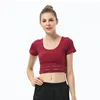 Quick Dry Ladies Gym Crop Top Custom Yoga t Shirt Workout Apparel For Women