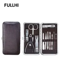

FULLHI Stainless Steel Nail Clippers Personal Manicure Tool Pedicure Kit Travel Grooming Kit 12 in 1 Nail Art Tools Manicure Set