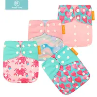 

Happy flute baby waterproof PUL pocket diaper reusable adjustable cloth nappies digital print