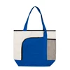 Multiple Uses Curve Tote Bag with Front Zippered Pocket