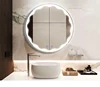 Round Wall Mount Lighted Mirror LED Mirror Bathroom Bedroom Home Furniture illuminated Vanity make up Wall mirror C