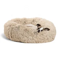 

Multiple Sizes Warming Indoor Elegant Round Shag Fuax Fur Donut Cuddler Luxury Pet Dog Bed