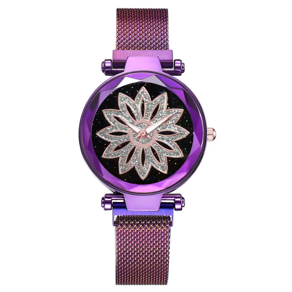 

Top Brand Luxury Diamond Women Watch Magnetic Starry Sky Ladies Wrist Watch For Montre Femme 2019 Female Clock Relogio Feminino, As shown