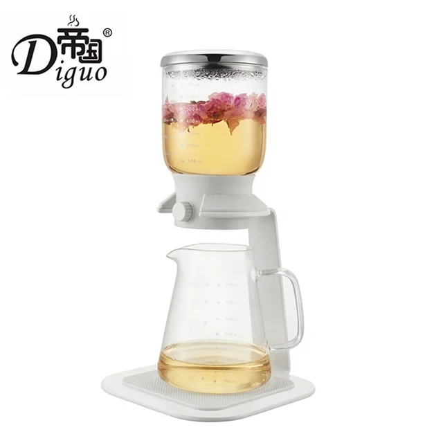 

Factory Wholesale 800ml White Color Pyrex Glass Ice Drip Cold Brew Coffee And Tea Maker WIth Stainless Steel Filter