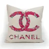 Fanexcel 80X80 handmade nature linen coco NO.5 style digital print retro luxury decorative throw pillow cover