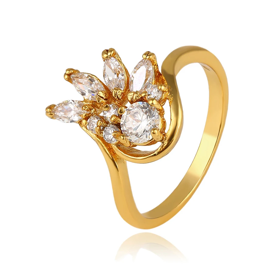 

11011 xuping fashion multi-stone ring 24k gold plated ring