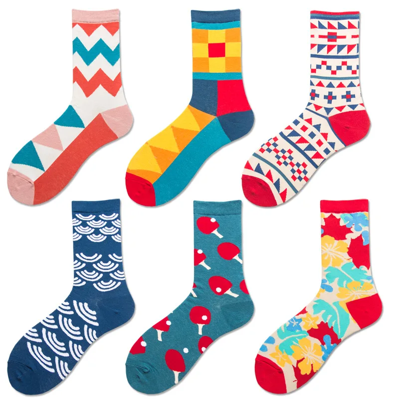 

Fashion Funny Colorful Crew Custom Hai Ning Crazy 100 Cotton Men Dress Socks