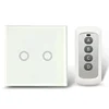 EU/UK Standard Touch Switch, Wall Light Touch Screen Switch, wireless Remote control, 2 gang gray AC130~250V