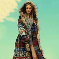 

Long double-layer women parkas wholesale overcoat fox fur stitching ladies long coats for ladies Long double-lay