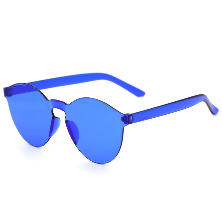 

2019 Candy Color Brand Your Own One Piece Rimless Sunglasses, 22 colors