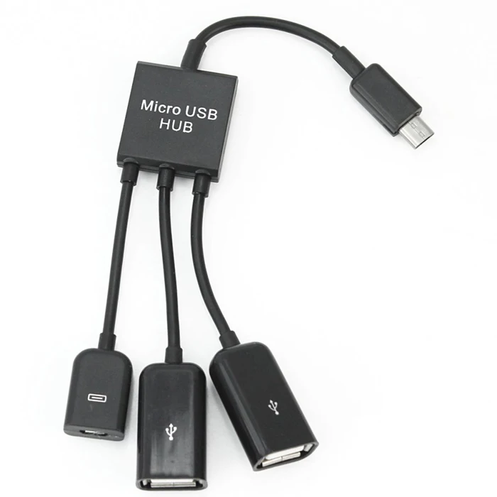 3 in 1 micro USB OTG hub with external power