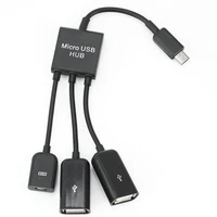 

Dual Micro USB Host OTG charger Hub Adapter Cable with usb power for mobile phone or tablet