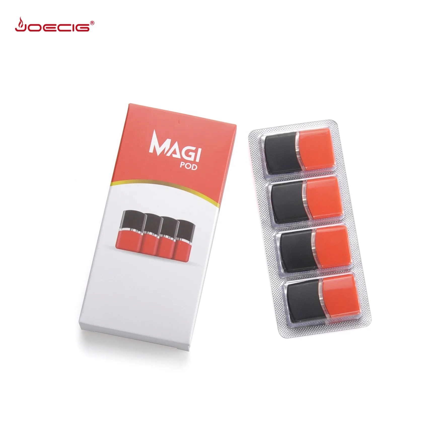 

wholesale E-cig vape pod with 0.8ml for 4 piece price closed pods, Red;blue;green;yellow and customized