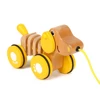 Newest design early education wooden lovely dog push pull push wooden toys for kids