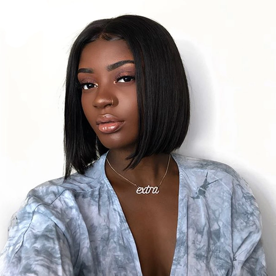 

130% density HD lace wig transparent lace bob wig, short human hair wig