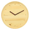 solid wood laser engraved modern home decorative no numbers silent round wooden wall clock with custom logo