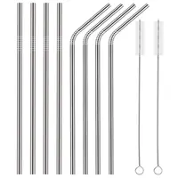 

FDA Approved Stainless Steel Straws Set of 8 reusable BHD metal drinking straws