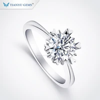 

Tianyu gems trendy jewelry 925 silver gold plated moissanite engagement wedding ring