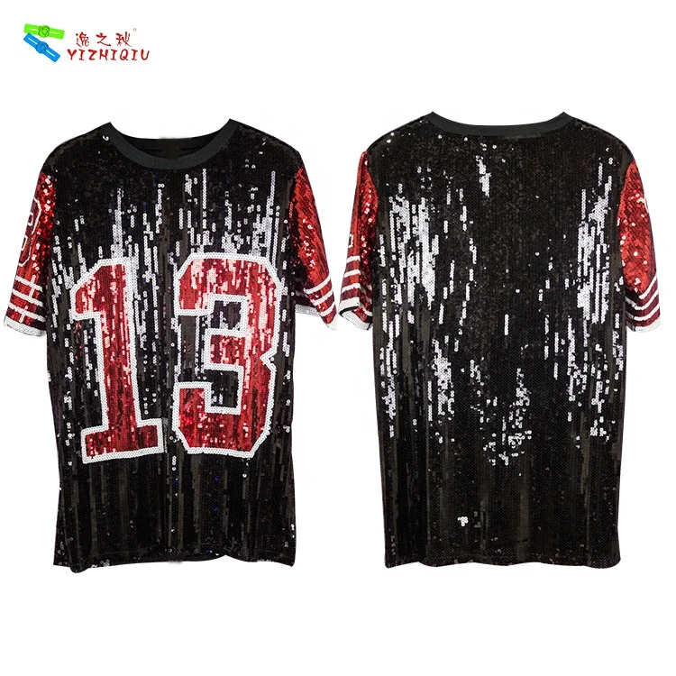 
YIZHIQIU womens custom reversible sequin t shirts sequin jersey dress 13 