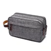 Wholesale Custom design canvas make up zipper pouches mens bags small cosmetic makeup pouch travel with logo printing
