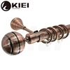 extendable tension ceiling curtain pole brackets wooden aluminium curtain rod