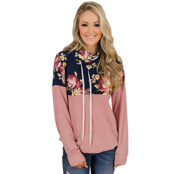 

Hot sale floral print multicolor pullover hoodies