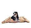 wholesale double layer knit colorful rainbow dog pet bed blanket 100% polyester sherpa fleece blanket