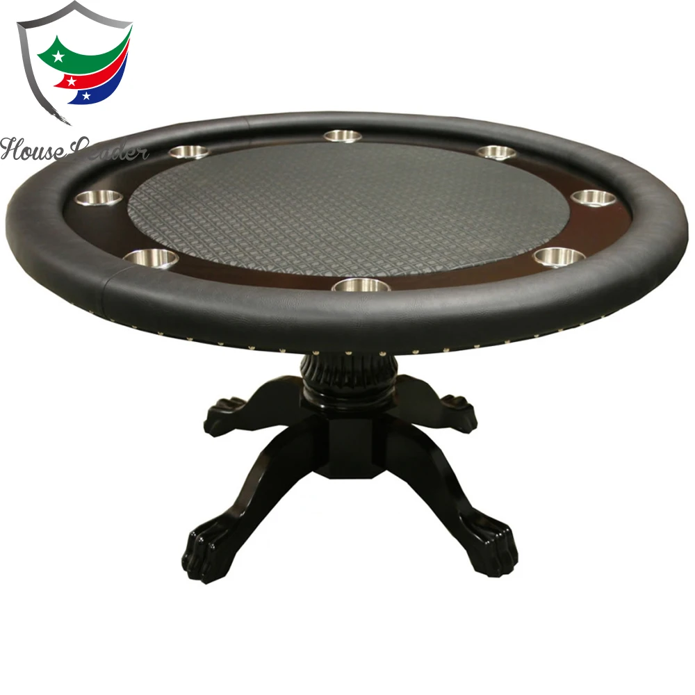 
Luxury 52 inch Professional Round Poker Table with Solid Wooden Leg 