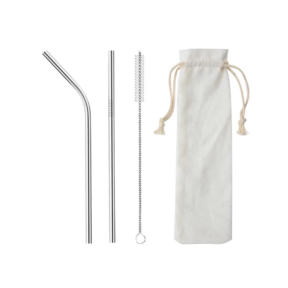 

2019 Hottest Environmentally Friendly Children's Stainless Steel Straws Reusable Metal Straw, Silver