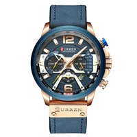 

curren 8329 Mens Watches Top Brand Luxury Chronograph Men Watch Leather Luxury Waterproof Sport Watch