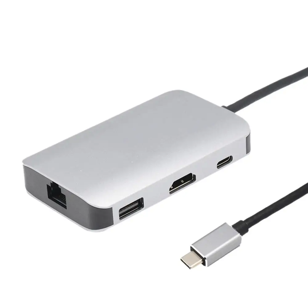 

Type C 8 in1 USB 3.0 USB 2.0 4K RJ45 Adapter SD TF Card Reader HUB High Speed USB 3.0 Port Portable