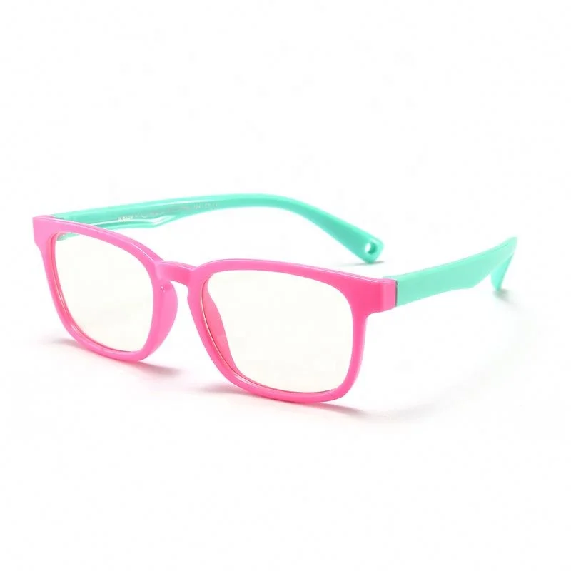 2020 new arrivals Eyewear Kid Eyeglasses Frame Anti Blue Light Blocking Glasses Optics Frame for Kids Glasses Silicone, Multi color