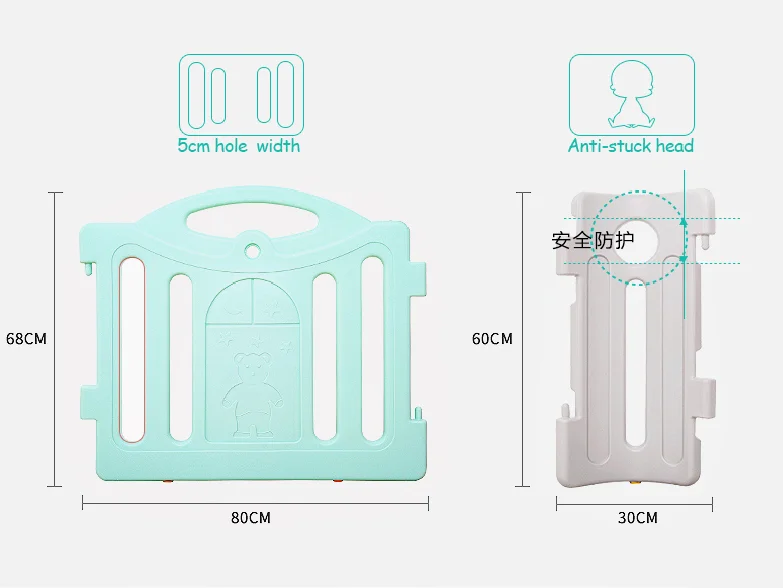 
Eco-friendly Colored play yard safety fences plastic baby playpen for 1-6 baby 