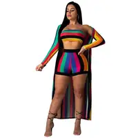 

CC1124 women boutique stripper shorts and bra with a cover up clothing set