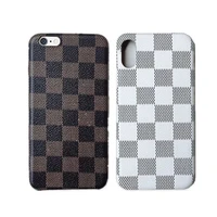 

European and American street fashion for iphoneXSMAX plaid mobile phone shell for Apple 7P luxury big fashion XR leather