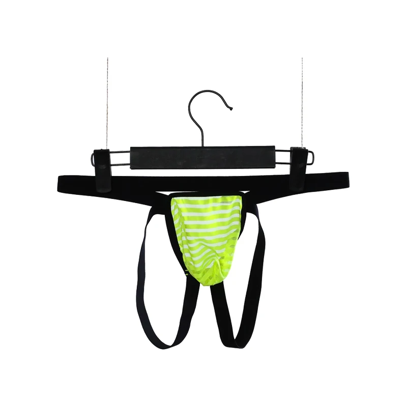 

Men's Lingerie Stripe G-String Thong Translucent Double Ding Panties, Picture color