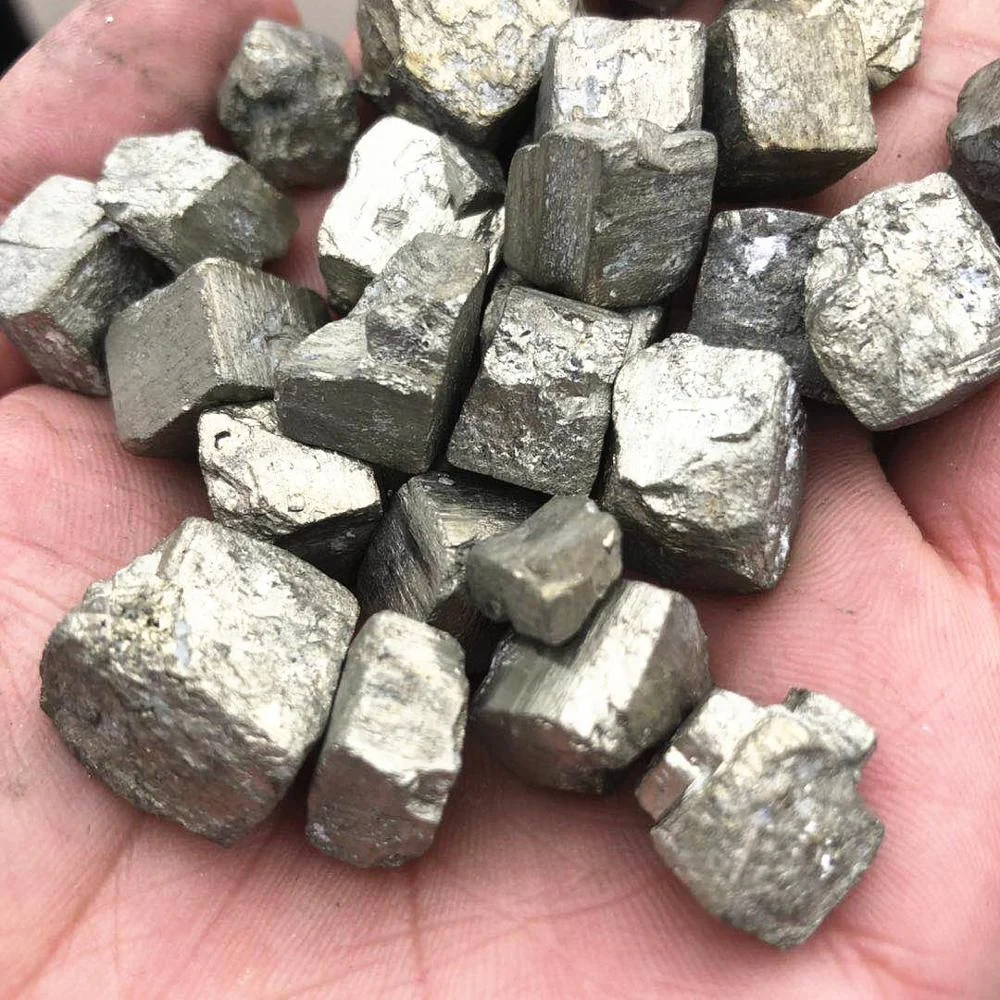 
Natural crystal quartz copper pyrite cube 