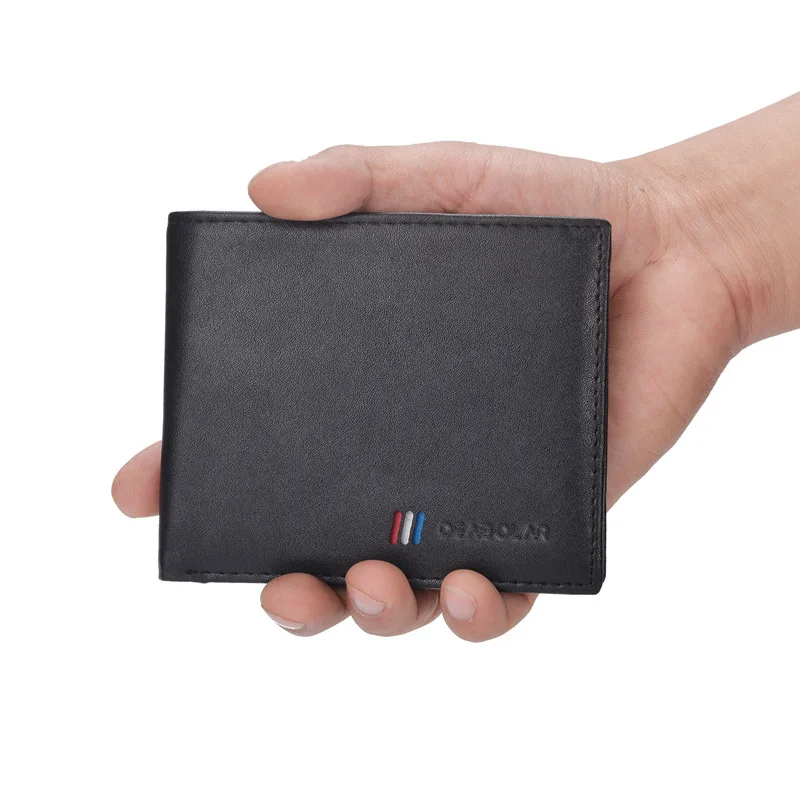 

YS-W077 Fashion design PU leather business short bifold coin card holder mens slim wallet