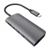 8 Ports USB C HUB Type C to 4K HD MI RJ45 Gigabit Ethernet USB 3.0 PD Charging and SD/TF Slot