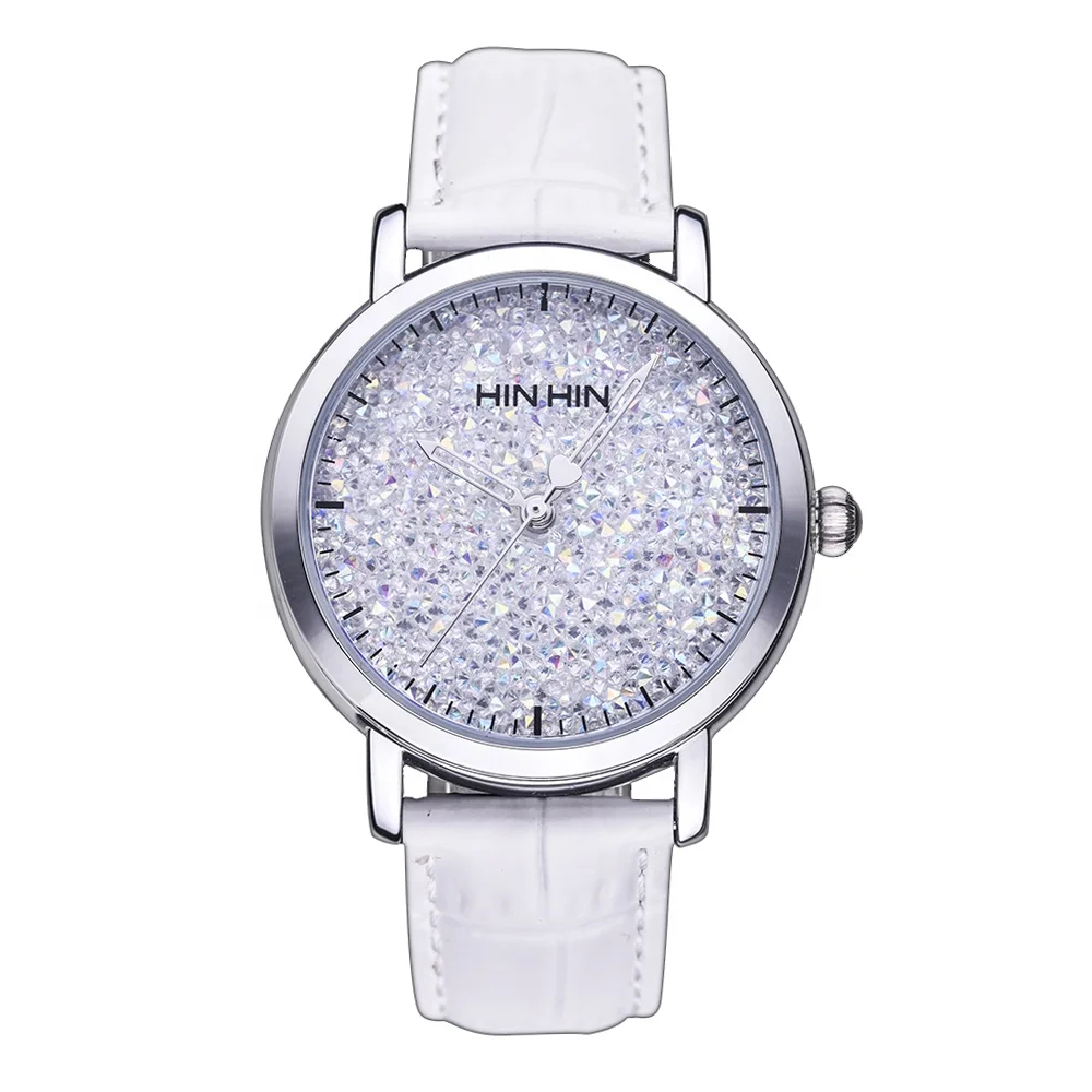 

Luxury fashion ladies wrist crystal watch with water resistant function, Multi color avaliable