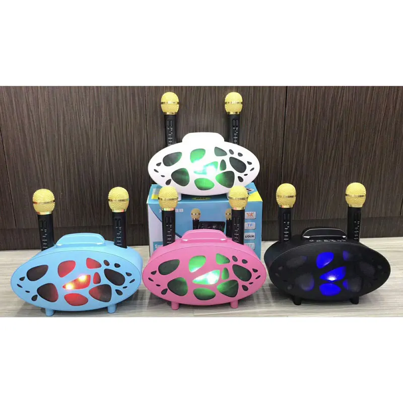 

Karaoke family KTV double Microphone 30W speaker with USB input /Wireless connection /TF CardSlots