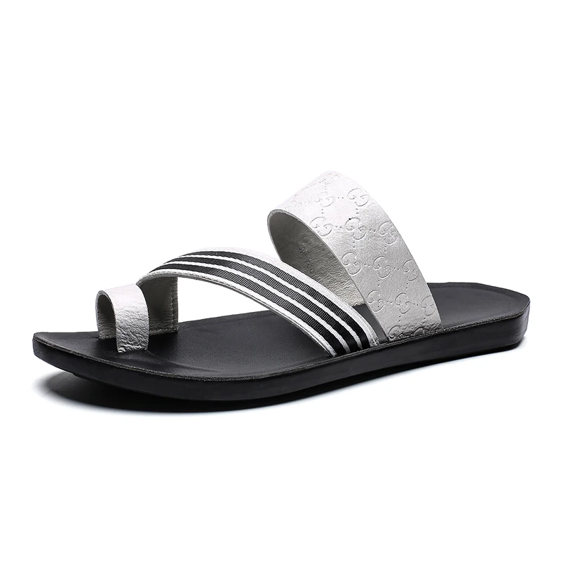 

New summer flip-flops for men's fashion slippers 2019, Black,white,brown