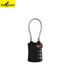 Travelsky 2019 Newest tsa approved travel cable lock 3 digit reset luggage combination lock