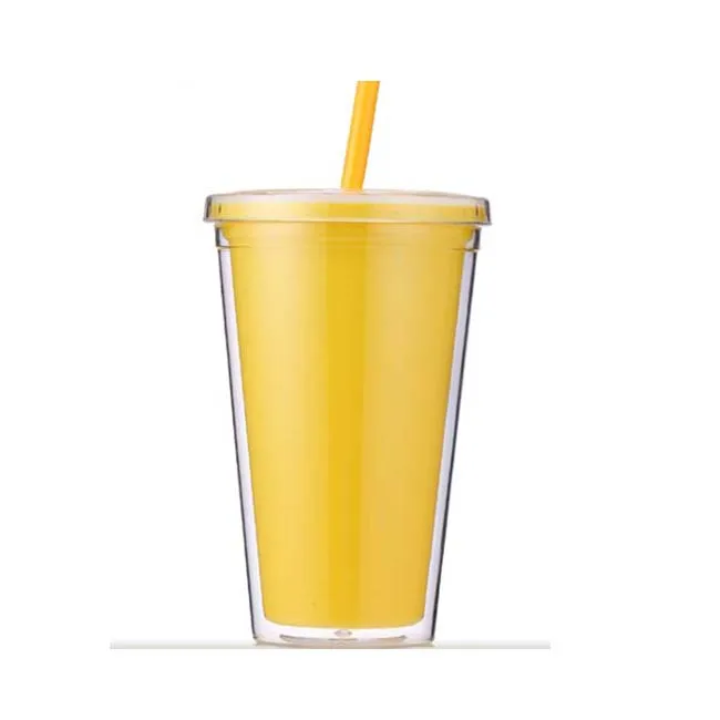 
Brand new plastic 16oz tumbler double wall acrylic cup with lid 