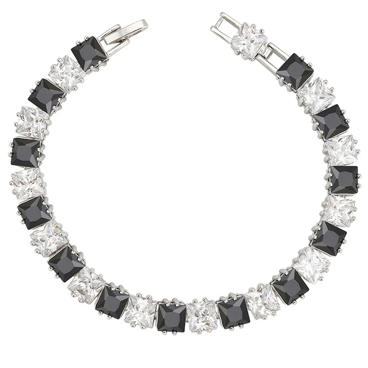 73405 xuping white gold bracelet, synthetic cz crystal jewelry bangle bracelet, custom silver color women bracelet women