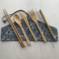 

Wholesale 100% Natural reusable travel set bamboo cutlery