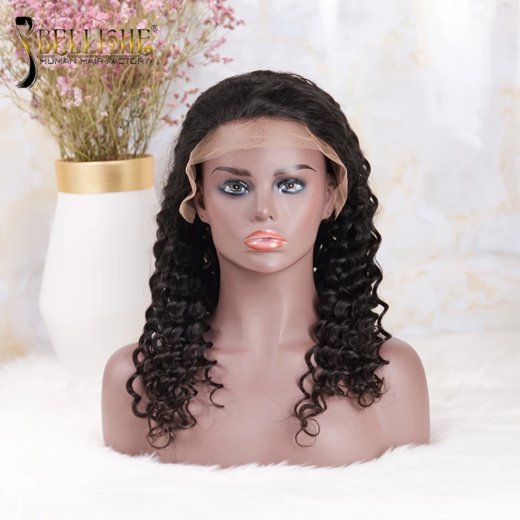 

bellishe hair deep curly lace front wig , high density good quality Virgin brazilian Human Hair